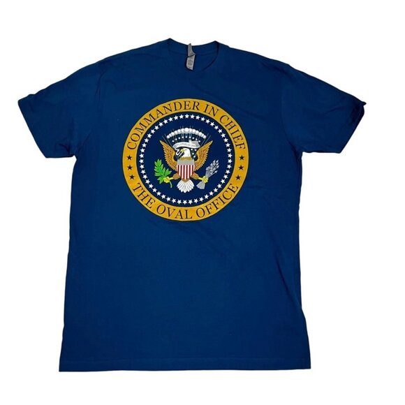 Commander in Chief president t shirt Men's M blue US emblem 100% cotton - Picture 1 of 6